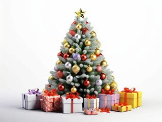 Fototapeta na wymiar christmas tree with gifts. Generative AI