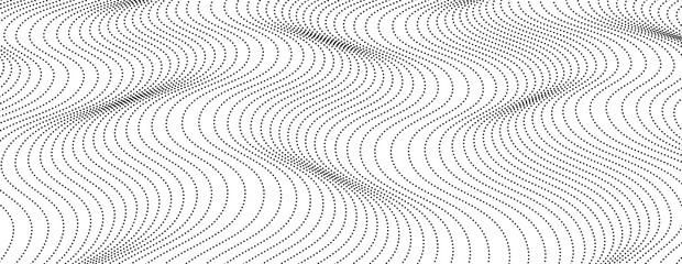 abstract wavy background with distort dot pattern. Technology background with wavy dotted line, png  isolated with transparent background.