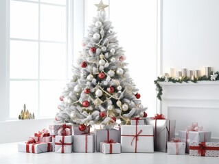Fototapeta na wymiar christmas tree with presents. Generative AI