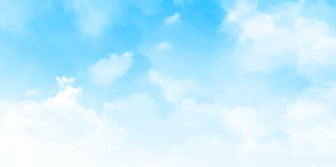 Fototapeta na wymiar blue sky with puffy clouds background trendy design
