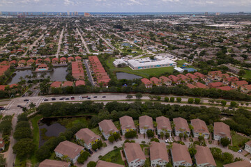 American community. neighborhood. luxury homes in Florida. time laps