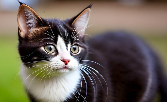 Charming Little Cat, detailed face, sharp eyes, Generative AI, Generative, AI