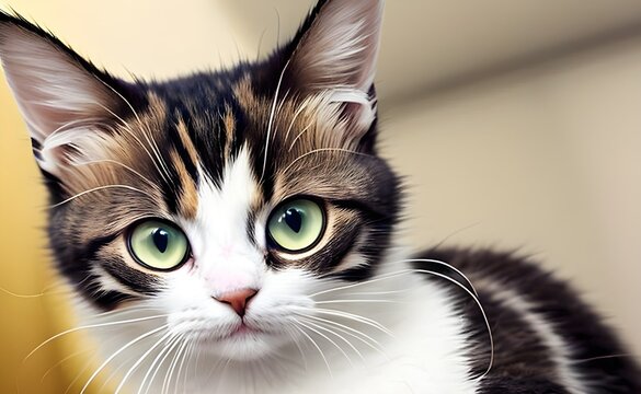 Charming Little Cat, detailed face, sharp eyes, Generative AI, Generative, AI