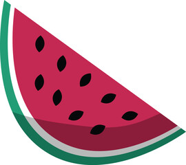 fresh bright watermelon, flat style watermelon icon, a slice of watermelon