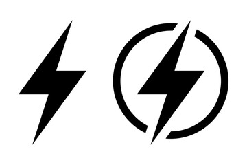 Fash lightning bolt icon. Electric power symbol. Power energy sign, vector illustration.