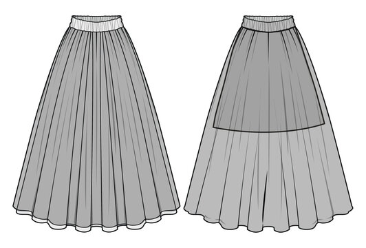 Different skirt models with flared and tube Vector Image