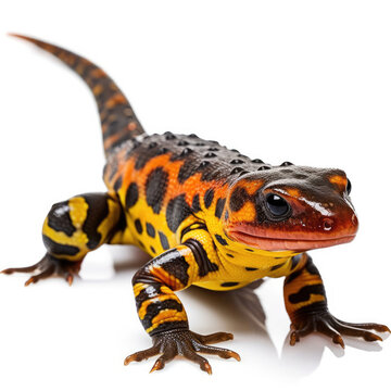 A captivating Salamander (Cynops pyrrhogaster) in a distinctive pose.