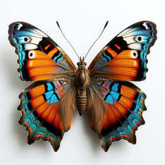 Top-down view of a Peacock Butterfly (Aglais io).