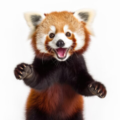 Obraz premium A playful Red Panda (Ailurus fulgens) in an engaging pose.