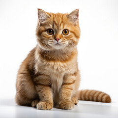 A Scottish Fold cat (Felis catus) with charming dichromatic eyes.