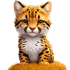 Tiger and baby cheetahs animation