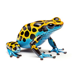 Obraz premium A bright Poison Dart Frog (Dendrobates tinctorius) in alert posture.