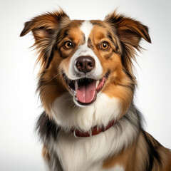 An Australian Shepherd (Canis lupus familiaris) with dichromatic eyes.