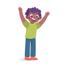 Angry Bullying Boy Character with Face Grimace Teasing Somebody Vector Illustration