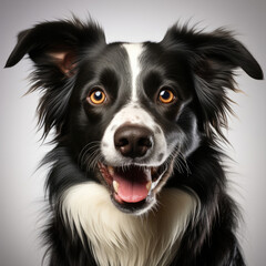 A Border Collie (Canis lupus familiaris) with dichromatic eyes in a fetching pose.