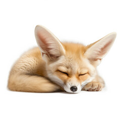 Obraz premium A peaceful Fennec Fox (Vulpes zerda) resting.