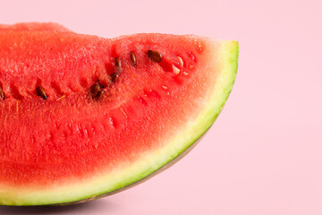 Pieces of fresh watermelon on pink background