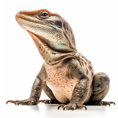 A stunning Monitor Lizard (Varanus) in a restful position.