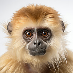 Fototapeta premium A mesmerizing closeup shot of a gibbon (Hylobates) showcasing its beautiful face and eyes.