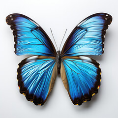 A Blue Morpho Butterfly (Morpho peleides) top-down view.
