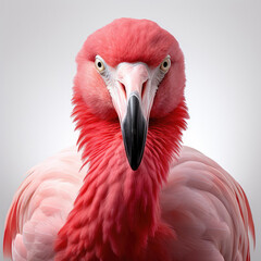 Fototapeta premium An elegant closeup shot of a Flamingo (Phoenicopteridae) showcasing its high detail plumage and graceful neck.