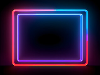 neon colourful rectangular light lighted frame