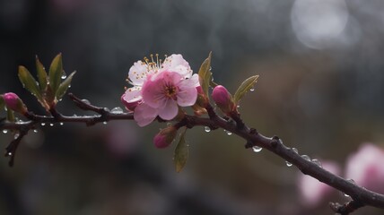 beautiful cherry tree with flowers