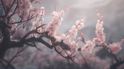 beautiful cherry tree with flowers