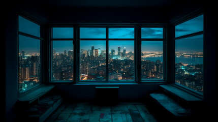 From the vantage point of a room window, I utilize the ultra-wide-angle lens to capture an expansive view of the city.