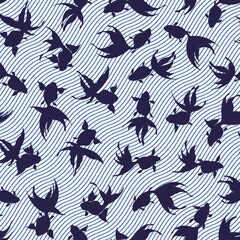 A popular Japanese goldfish that swims gracefully,