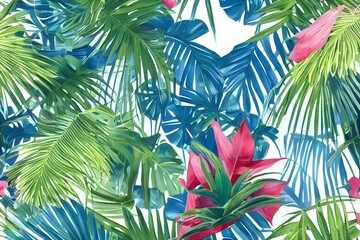 "Vibrant tropical oasis with colorful pennants, palm trees, and serene blue skies. Perfect for resort ads and vacation-inspired wallpapers. A slice of paradise, inviting relaxation and escapism.