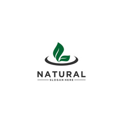 natural logo template vector in white background