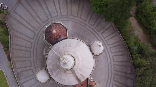 Top down of Jardim do Sameiro at Penafiel church, aerial
