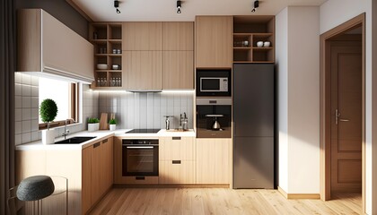 Well designed and spacious kitchen. Generative AI
