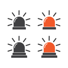Siren icon emergency warning light element flat design vector illustration.