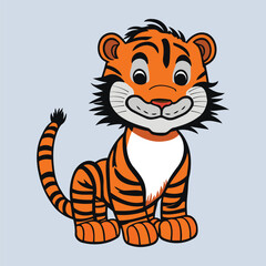Fototapeta na wymiar A cute cartoon tiger vector illustration
