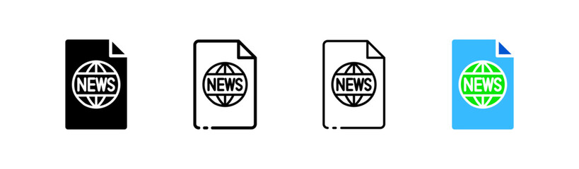 News. Different styles, color, news literature. Vector icons.
