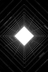 black and white abstract of a building