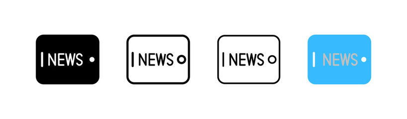 To watch news. Different styles, color, follow the news. Vector icons.