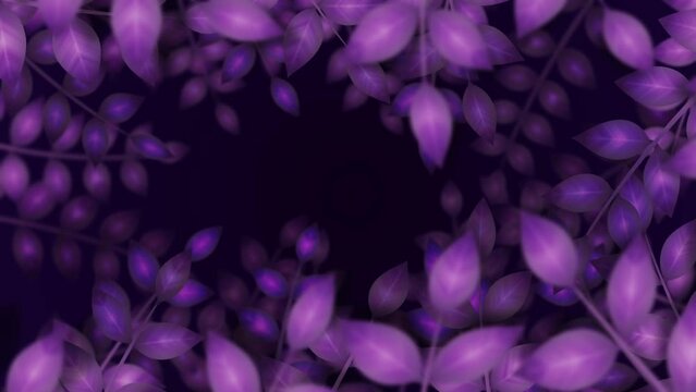 Vector  animation of Purple Plants Banner. Loop