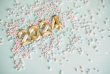2024 text background. New year and business concept strategy.