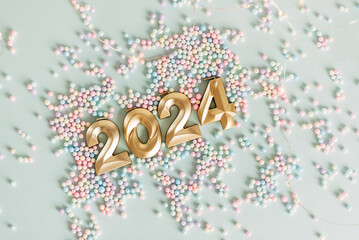 2024 text background. New year and business concept strategy.