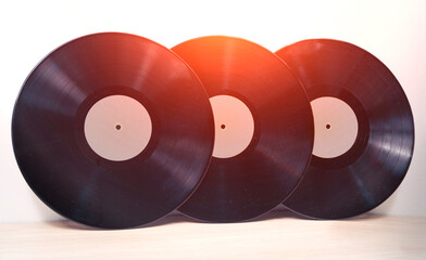 Vinyl records - long play LP white background