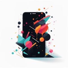 The concept of mobile phone and personal data protection.illustration