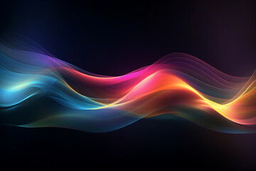 Background design with flowing waves and transparent smoke-like elements in enchanting shades of purple and blue. Ai generated