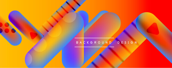 Techno round shapes, lines abstract background with glossy elements. Vector Illustration For Wallpaper, Banner, Background, Card, Book Illustration, landing page