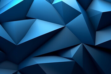 Obraz premium Background adorned with an array of blue triangular shapes in a 3D origami style. Ai generated
