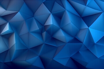 Background adorned with an array of blue triangular shapes in a 3D origami style. Ai generated
