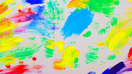 Colorful array of paint strokes with different colors.
