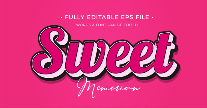 Sweet memorian pink text effect